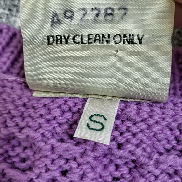 Kilronan Knitwear Cardigan Ireland Merino Wool Aran Style Lilac Rose Women’s S - Picture 6 of 9